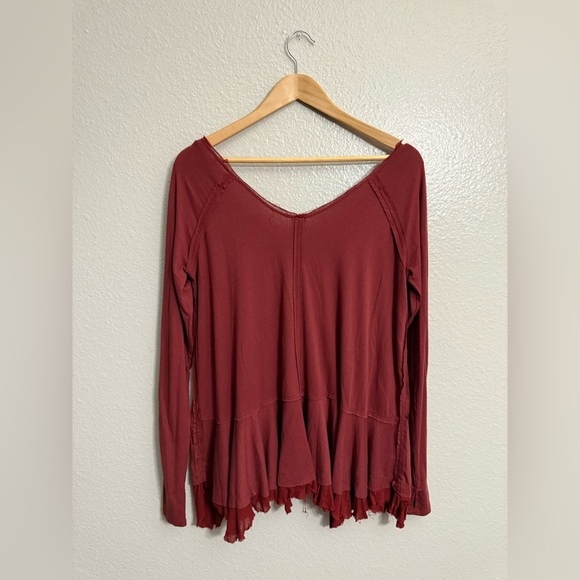 Free People Cranberry Tunic Ribbed Long Sleeve - Picture 6 of 7